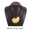 Tooxika Glossy Conch Pendant Necklace Trendy Exaggerated Geometric Waxed Wire Ocean Style Necklace