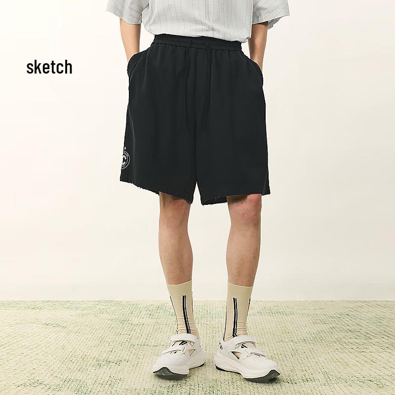 Men s Casual Wide-Leg Cotton Shorts M