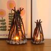 Campfire Night Light LED Wooden Dimmable Table Lamp with 3 Lighting Modes