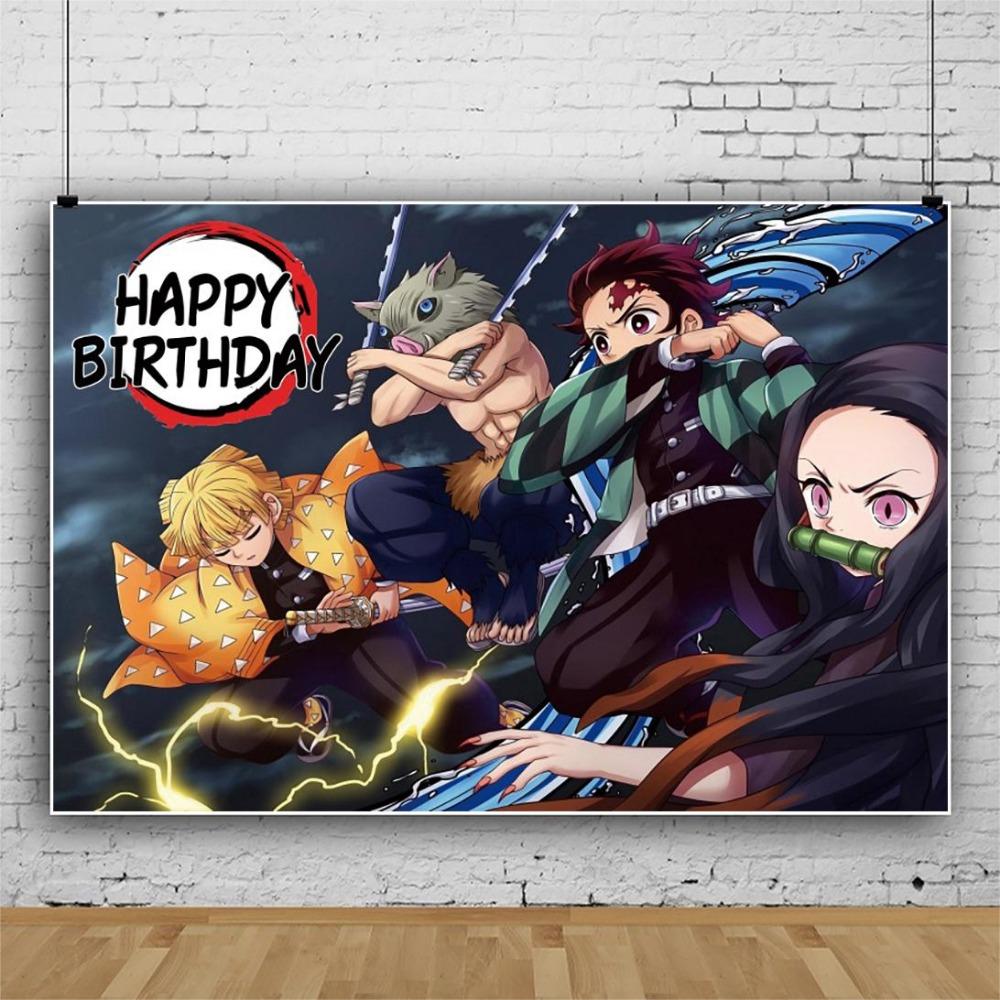 Kimetu No Yaiba Kids Birthday Party Decoration Tableware Paper Cups Plates Napkins Demon Slayer Theme Baby Shower Boys Supplies