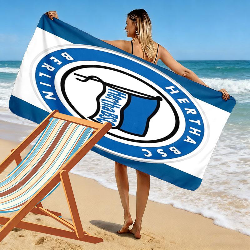 Hertha Legacy Print Beach Towel, Large Soft Quick Dry Towel for Beach Camping Swimming