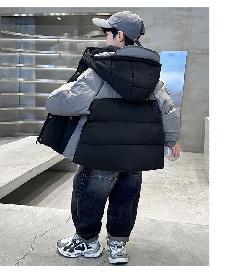 Boys' Winter Thickened Down Cotton Jacket 2025 - Fashionable Middle and Large Children's Warm Coat