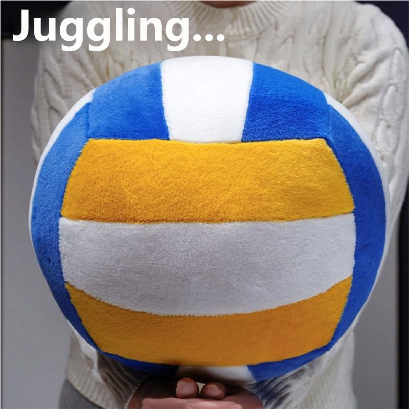 Seat Cushion Soft Furry Fabric Sports Throw Pillow Realistic Volleyball Shape Stuffed Cushion For Work Home Relaxation