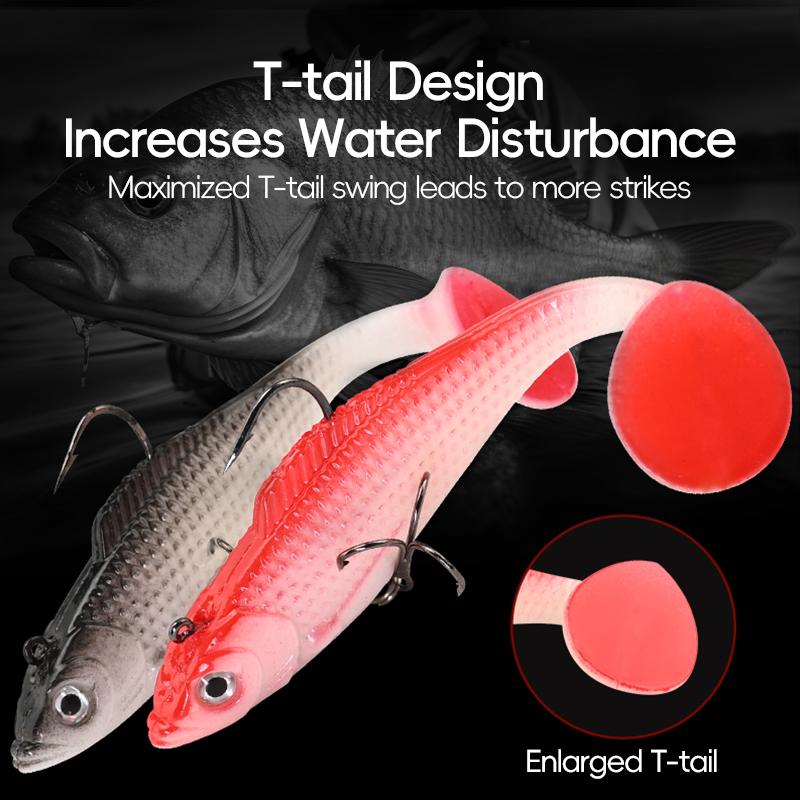 MEREDITH Soft Minnow Bait 10cm/18g & 12.5cm/27g 3pcs Lead Jig Pike Bass JXJ01