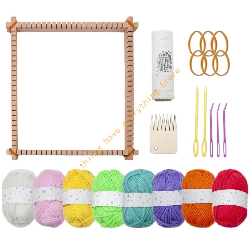 3-in-1 Webstuhl-Bausätze Webspielzeug Rahmenwebstuhl Strickmaschine 55KF