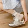 Fungus Edge Solid Color Stacking Socks Children'S Versatile Simple And Comfortable Medium Tube Socks Breathable Thin Summer Stockings