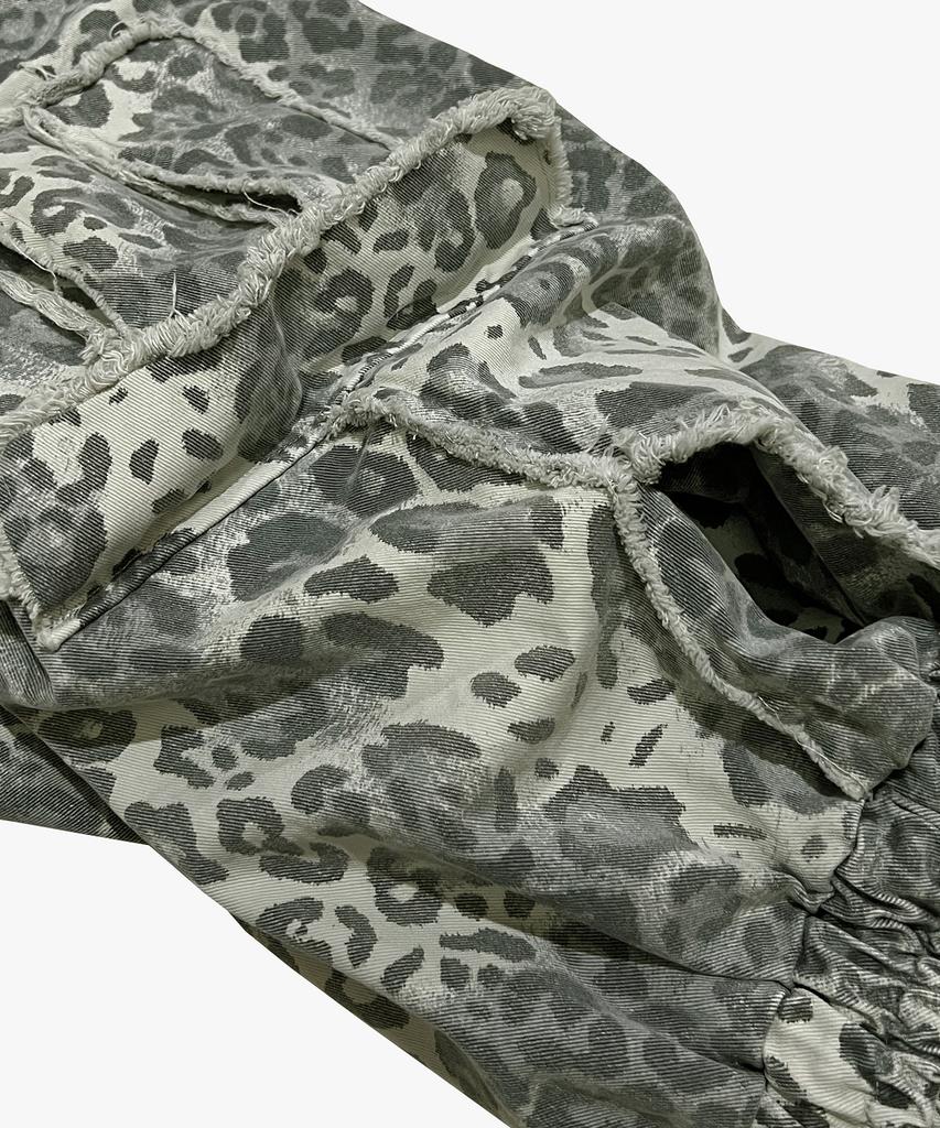 Nainneoscheu Leopard Grunge Wide Pants_Grey