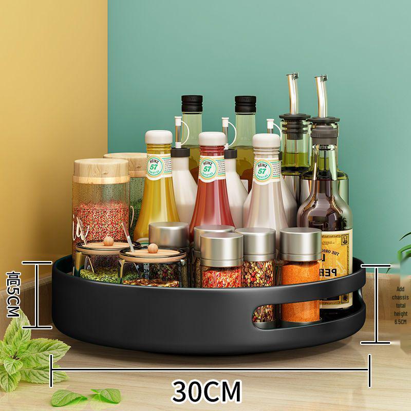 360-Degree Rotating Kitchen Spice Rack - Condiment & Oil Organizer