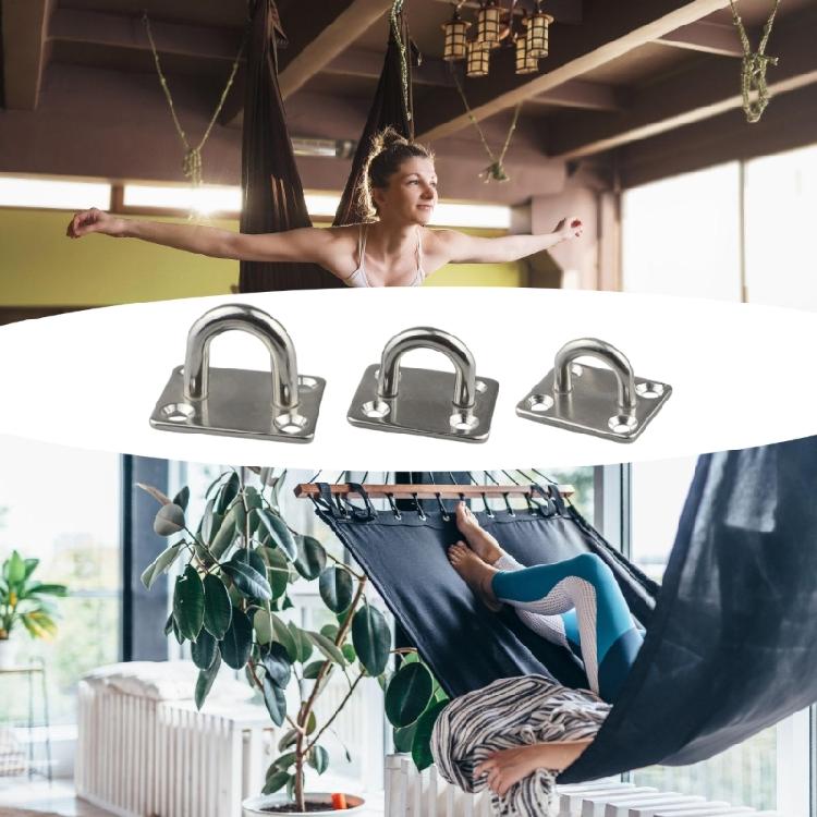 Marine Grade Stainless Steel Mounting Eye Plates Corrosion Resistant Wall Deck Hardware for Sails Tarps Gym Bags