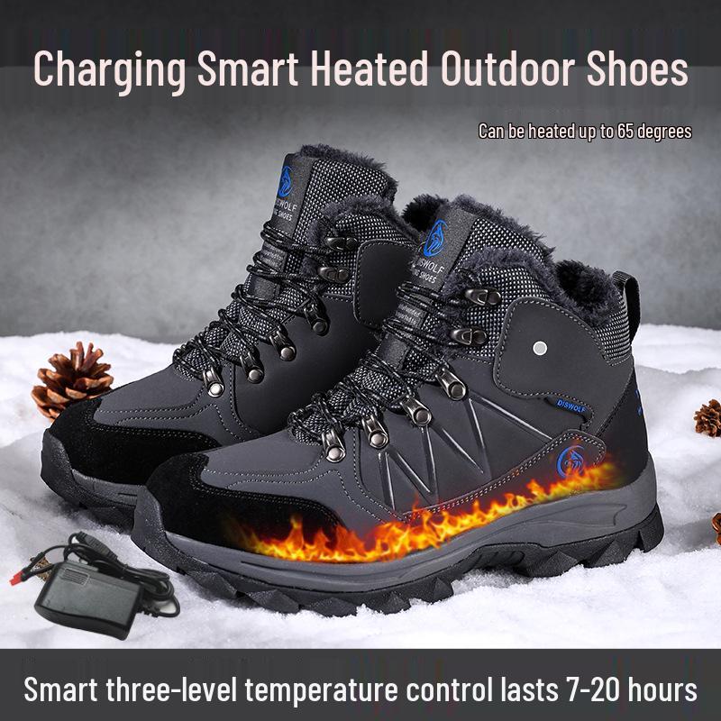 Smart Electric Heated Shoes - Rechargeable, Warm, Insulated Fleece-Lined Footwear for Men and Women, Perfect for Outdoor Use