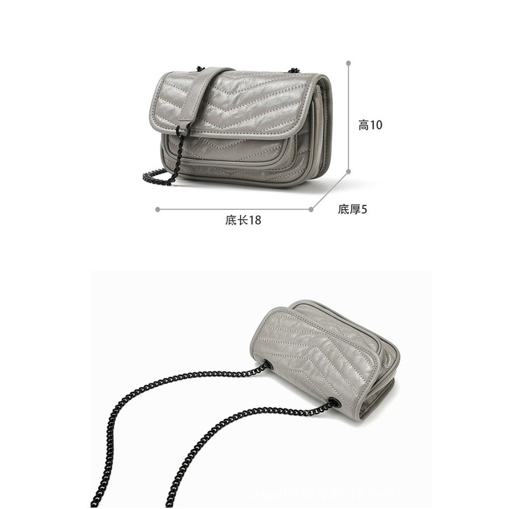 Top layer cowhide bag women's fashion chain messenger bag small summer leather women's bag shoulder crossbody bag