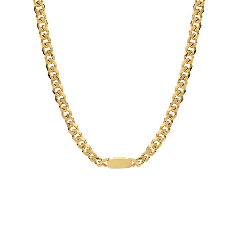 Solid Color Titanium Steel Necklace Cuban Punk Necklace Bracelet Hip Hop Chain Necklace  Women Men