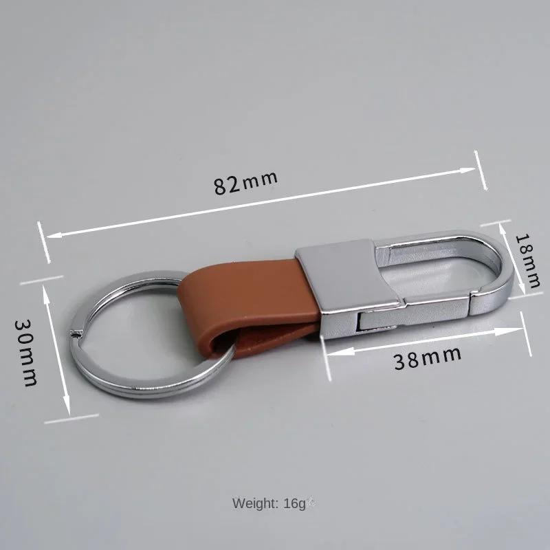 Custom Logo Name Simplicity Matte Finish Metal Leather Keychain with Laser Engraved Keyring Key Ring Chains Creative for Gif