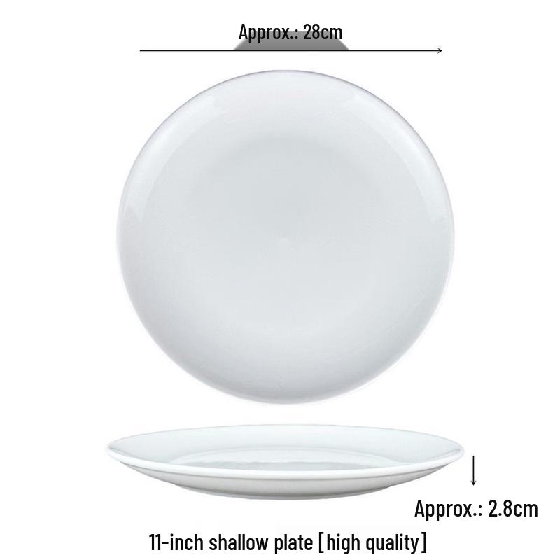 Nordic Style Minimalist White Ceramic Round Dining Plate