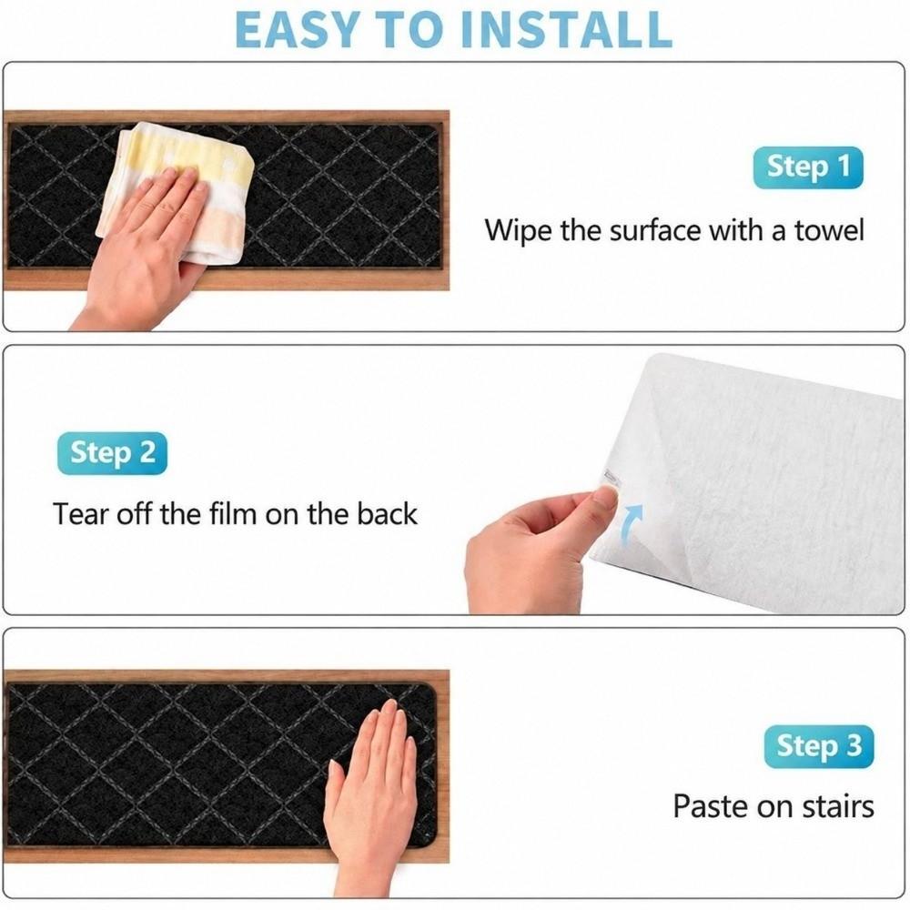 20.3x76cm Stair Mats Rugs Non Slip Stair Carpet Strips Reusable Stair Treads  for Pet