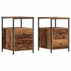 VidaXL Tables de chevet 2 pcs vieux bois 34x35,5x50 cm bois ingénierie, meuble de chevet, table d'appoint, armoire de lit, 857259