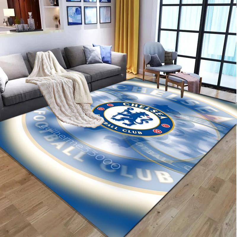 Chelsea F.C Muster Teppich, Innen-/Außenmatte, für Picknick, Spielzimmer, Schlafzimmer, Büro, Wohnzimmer, Heimdeko Teppich, Geburtstagsgeschenk