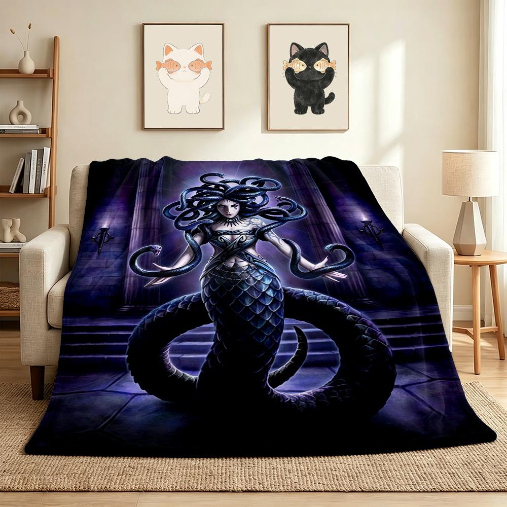 Medusa Flannel Blanket Throw Blanket Soft Warm Sofa Bed Camping Home Decor Unique Christmas Gift Cs92281