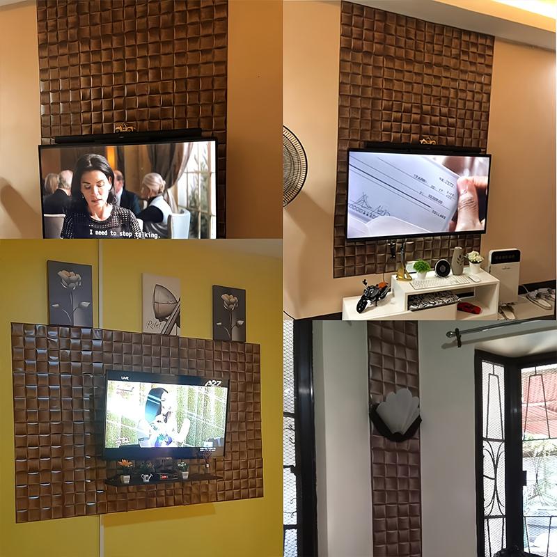 20PC Detachable Wall Tiles Waterproof Brick Stone Kitchen Wall Panels Living Room Peel and Stick 3D Brown Wallpaper Hotel