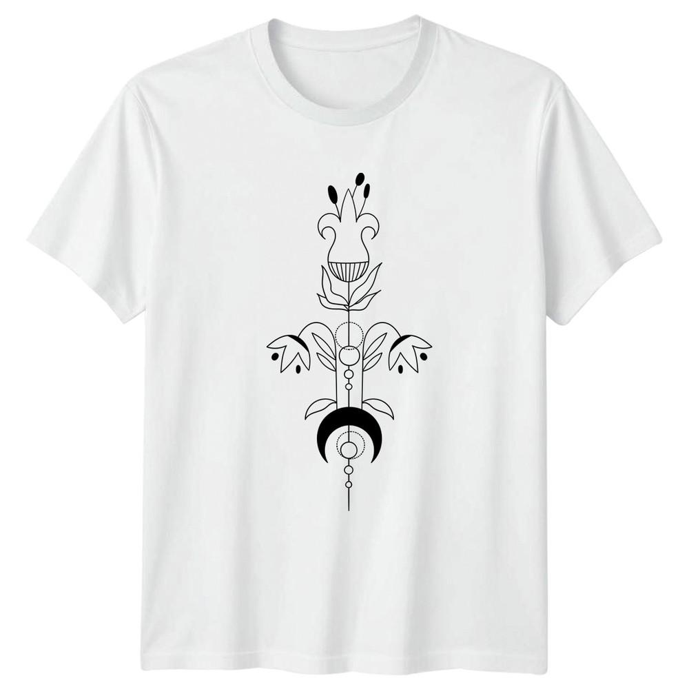 Mystical Floral Moon Aesthetic Nature TShirt Celestial Botanical Birthday Gift S