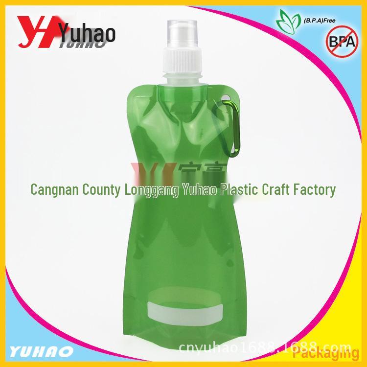 Portable 480ml Foldable Sports Water Bag with Customizable Silk Screen Logo