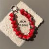 Blueberry Bag Charm Strawberry Mobile Phone Chain Fashion Fruit Beads Keychain  Backpack Hanging