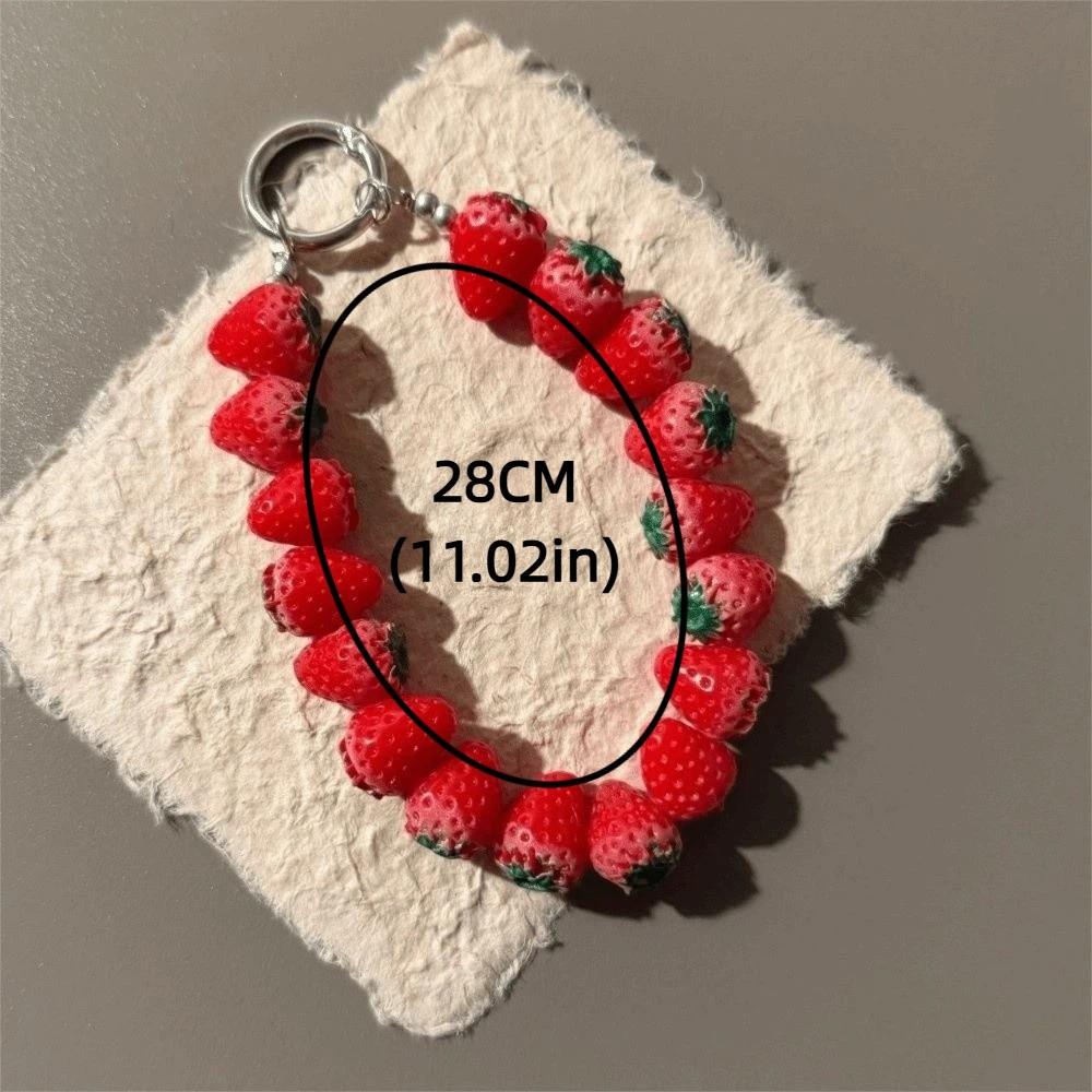 Blueberry Bag Charm Strawberry Mobile Phone Chain Fashion Fruit Beads Keychain Backpack Hanging
