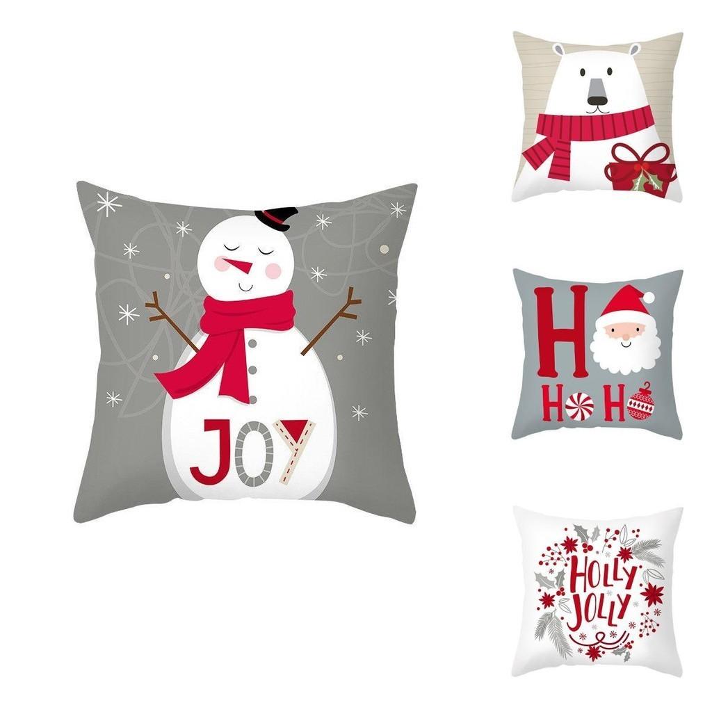 Luxurious Peach Skin Velvet Christmas Cushion Cover With Charming Santa Claus Print For Home