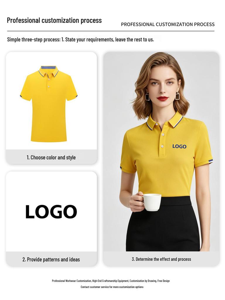 Custom Silk Cotton Short-Sleeve Polo Team Shirt with Logo Printing