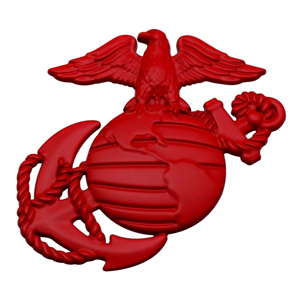 UNS. Metall-Autosymbol des Marine Corps zum 250. Jubiläum, 3D Adler Globus Anker Insignien Aufkleber, für Veteranen/Militär-Unterstützer rot