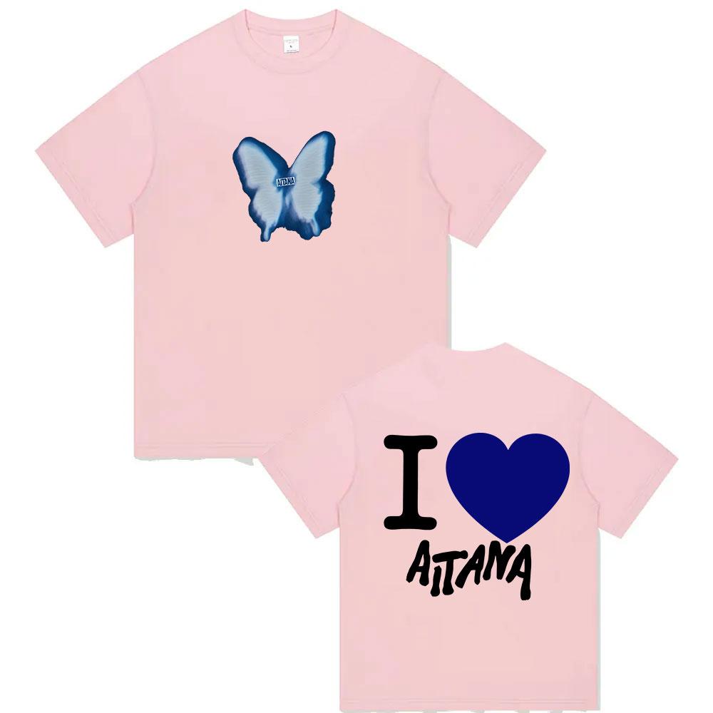 

2026 Singer Aitana Love Graphic Print TShirt UNISEX Women Summer Cotton Y2K Clothing Oversize Fashion Round Neck Short Sleeved Tee S