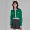 Atelier Nain Preppy Color Block Embroidered Crop Knit Cardigan (Cd-2027)