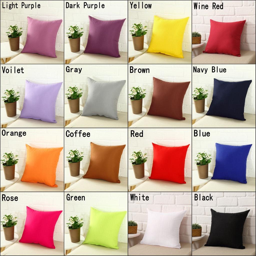 Color Cushion Solid Cover Pillow Case Cotton Blend 40x40 45x45 50x50 Color 12