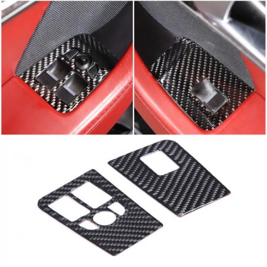 Carbon Fiber Window Lift Switch Button Decor Sticker For Jaguar F-TYPE 2013-22