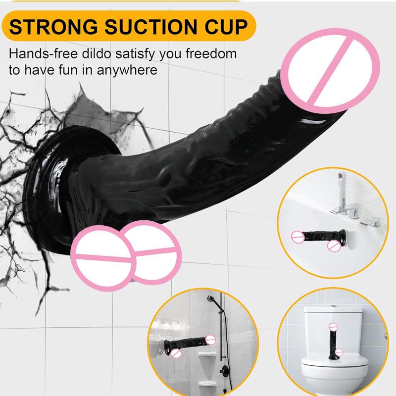 Realistic Black Wear Strap On Anal Plug G-Spot Masturbators Suction Cup Big Penis Butt Plug Long Dick Adult Sex Toy for Women18+