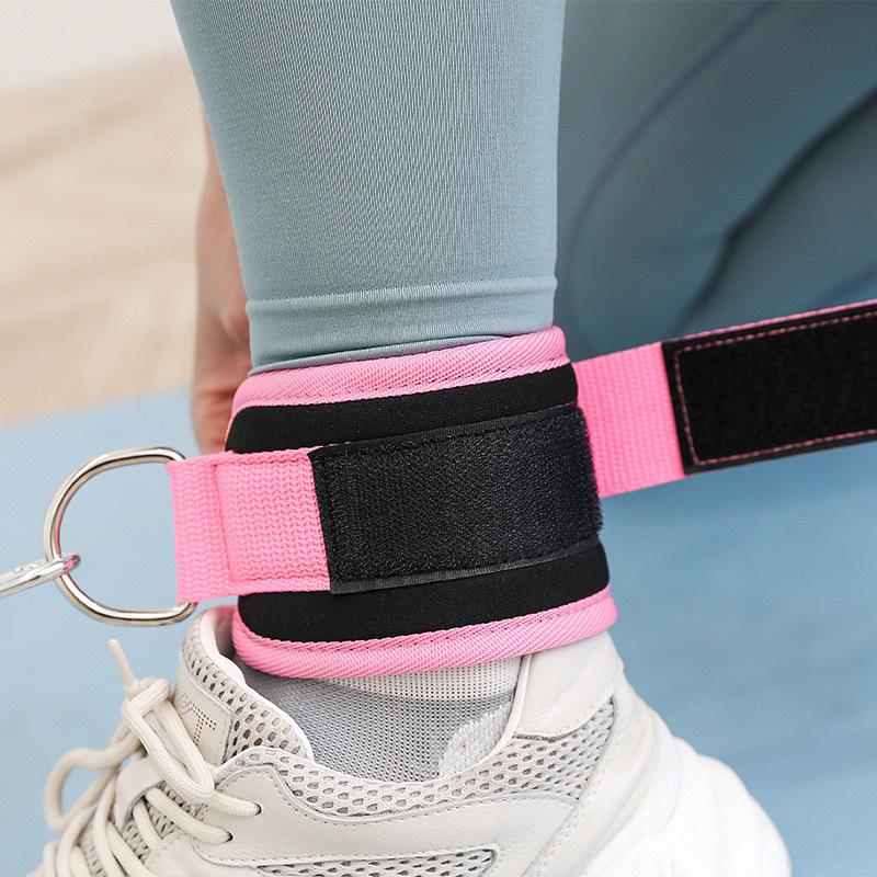 Cinghie alla Caviglia con Anello a D Doppio Polsini alla Caviglia per Allenamenti in Palestra Glutei Gambe Allenamento della Forza Supporto Tutore Sicurezza Sportiva Abductori
