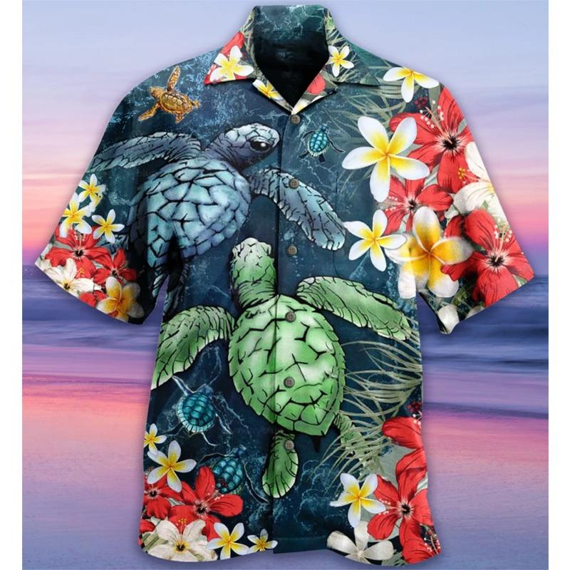 Summer Hawaiian Shirt Flamingo Short Sleeve Funny Men's Clothing Fashion Special Offer High-quality Shirts