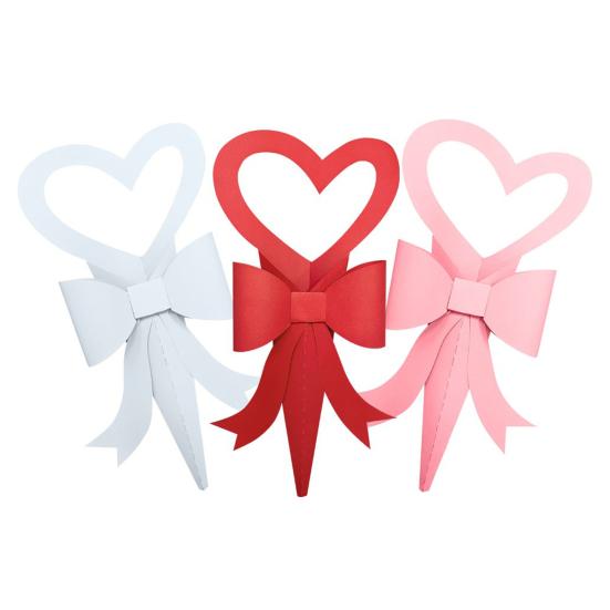 6 Pcs Single Flower Sleeves Paper Love Heart Floral Gift Flower Bouquet Wrapping Box