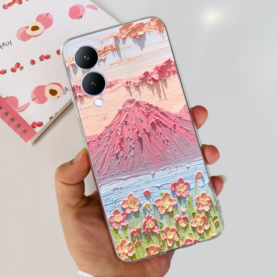For Vivo Y17s Case 2023 Elegant Pattern Soft Silicone TPU Phone Back Cover For Vivo Y17s 4G VivoY17s Y 17S Bumper