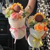 Sunflower Crochet Bouquet Artificial Crochet Sunflower DIY Handmade Woven Flowers Graduation Season Teachers' Mother Day Gifts