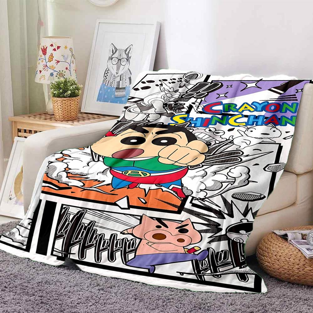 1pc Crayon Shin chan Blanket Lightweight Flannel Blanket Throw Blanket For Sofa, Bed, Travel, Camping, Livingroom, Office, Couch