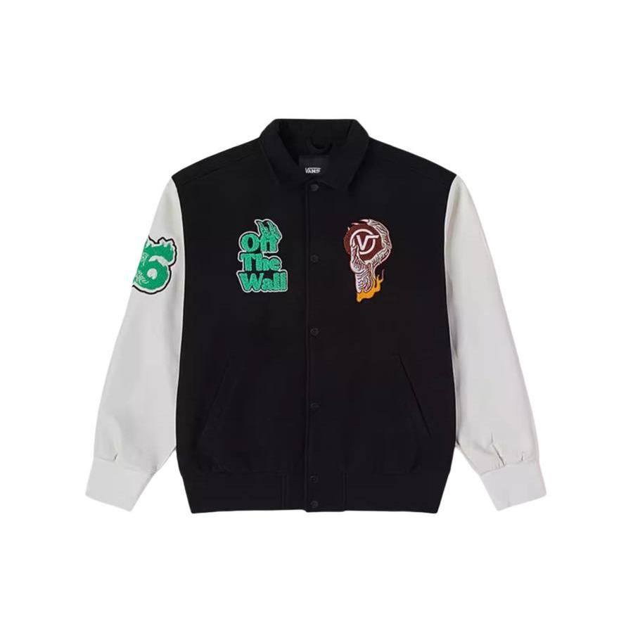 

New Vans SS24 Baseball Jacket Coat Unisex Black VN000GP5BLK S