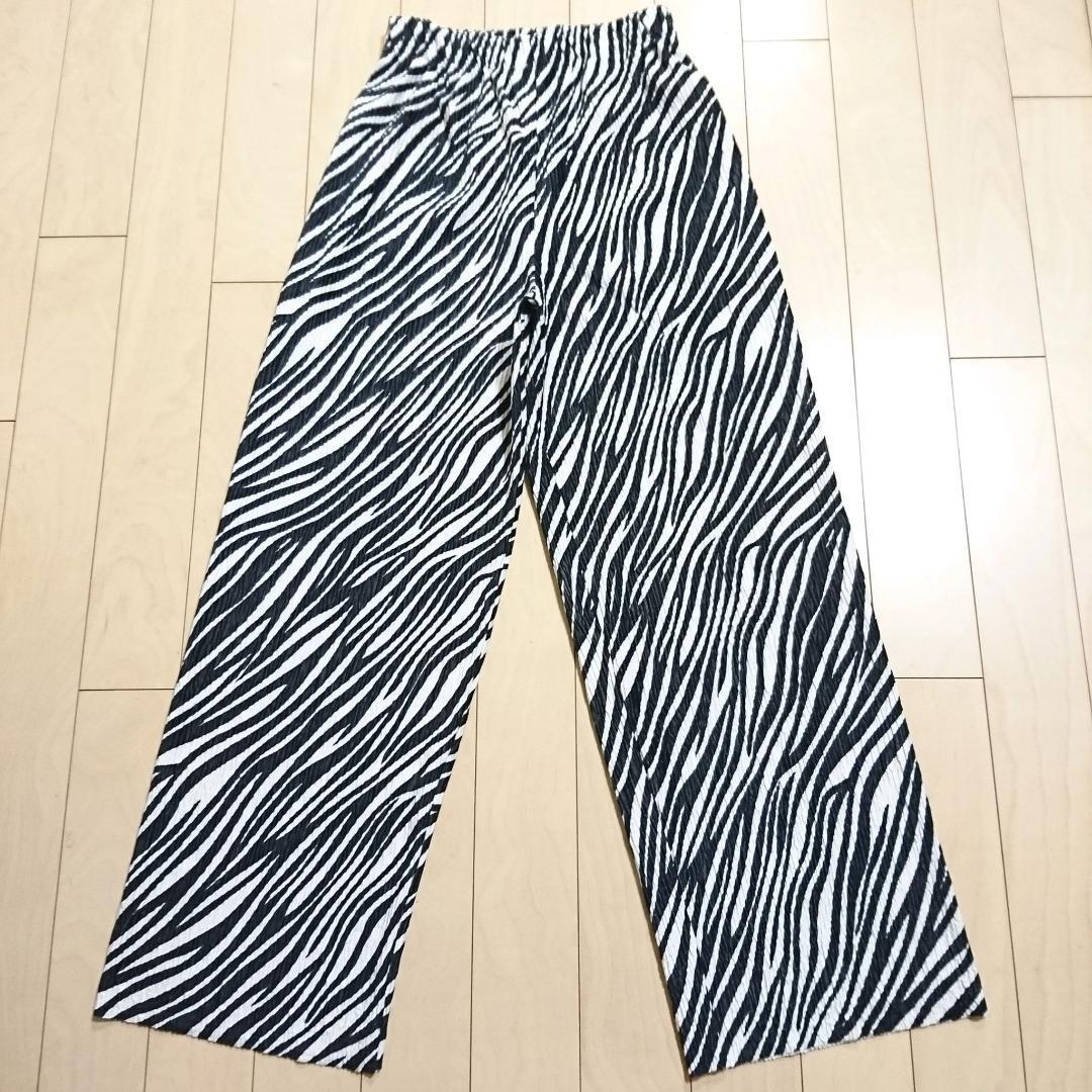 

[Б/У] Велюровые широкие брюки с принтом зебры, размер M, мужские, черно-белые, бесплатная доставка
