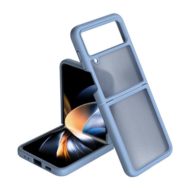 

Прозрачный матовый чехол для телефона Samsung Galaxy Z Flip 4 Flip4, ультратонкий прозрачный складной экран, откидная задняя крышка для Fold4 For Galaxy Z Flip 4 синий