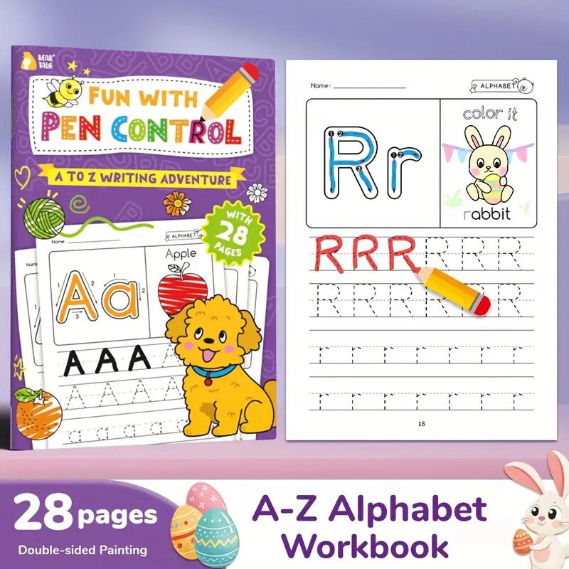 

28 Pages ABC A-Z Workbook Suitable for Preschool and Kindergarten, Magical Word Book for Early Learning