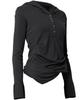 Asymmetrical Draped Hoodie (Fl-187_Black)