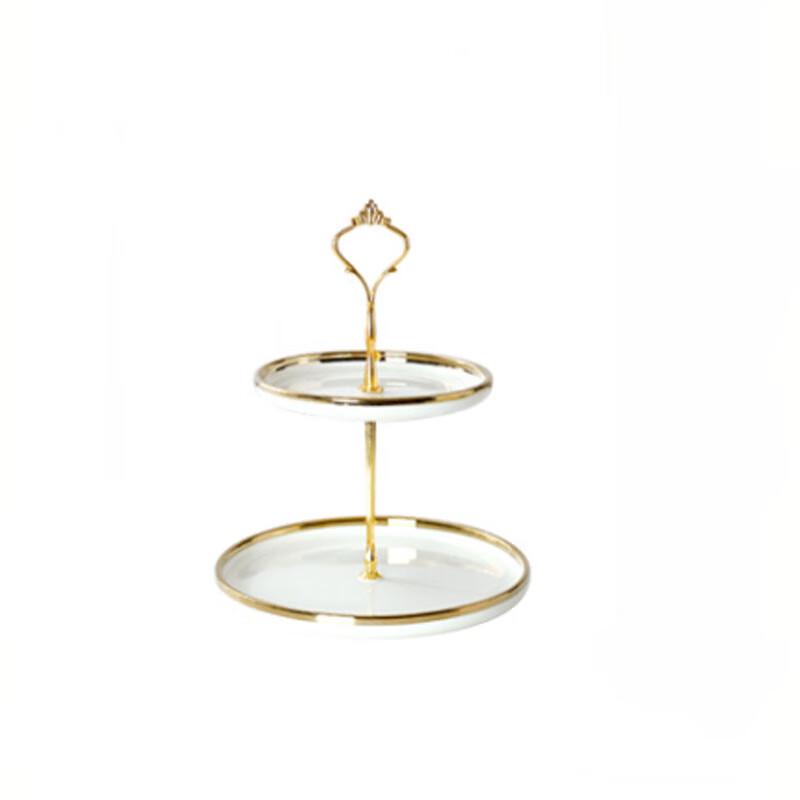 

Chang Baosen White Ceramic Double-Layer Dessert Stand