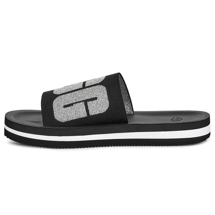 UGG Zuma Graphic Metallic Comfortable Slippers Women Slippers Black 1101558-BLK 37