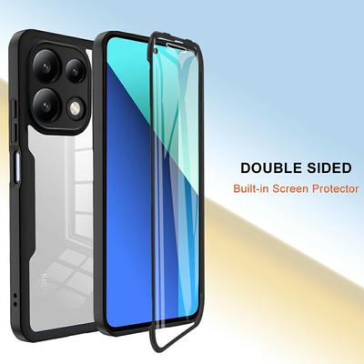Pro Xiaomi Redmi Note 13 Pro 4G/Note 14S 4G Pouzdro Akryl+TPU Průhledný Kryt na Telefon s PET Fólií na Obrazovku