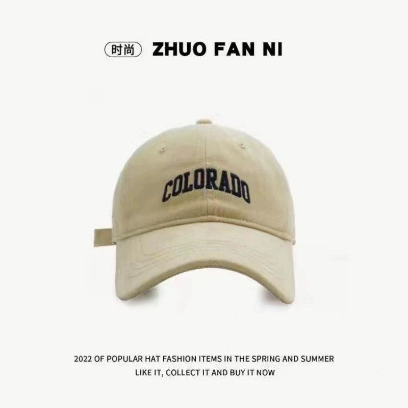 Peaked Cap Lady Lucky Simple Letters Japanese Baseball Cap Casual Versatile Show Small Face